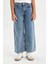 Kız Çocuk Wide Leg Geniş Bol Paça Cepli Jean Pantolon C8533A824AU 4