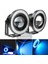 Fiat Doblo D3 2010-2015 Uyumlu Üniversal Mercekli Angel Sis Farı Metal Su Geçirmez 76 mm Buz Mavi Halkalı Gündüz Farı Angel Eyes 2 Adet 2