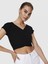 Kadın Siyah Short Top Çapraz Crop - 15230889 1