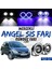 Renault Clio 3 2005-2013 Uyumlu Üniversal Mercekli Angel Sis Farı Metal Su Geçirmez 76 mm Mavi Halkalı Gündüz Farı Angel Eyes 2 Adet 1