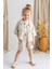 Bej Naturel Keten Beli Lastikli Bağcıklı Cepli Unisex Şort 5