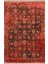 Kırmızı Temalı Geleneksel Motif Etnik Soyut Desenli Dekoratif Halı 1661 1