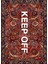 Vintage Bordo Keep Off Yazılı Çok Renkli Dokuma Taban Dekoratif Halı 1732 1