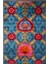Suzani Ikat Desen Fuşya Turuncu Mavi Desenli Dekoratif Halı 1719 1