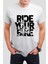 Ride Your Bike Baskılı Beyaz Unisex T-Shirt C985 1