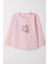Kız Bebek Uzun Kollu Tişört Sevimli Ceylancık Baskılı 9 Ay-3 Yaş, Pembe 1
