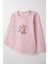 Kız Bebek Uzun Kollu Tişört Sevimli Ceylancık Baskılı 9 Ay-3 Yaş, Pembe 3