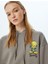 Tweety Oversize Sweatshirt Kapüşonlu Arkası Baskılı Lisanslı 1