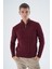 Erkek Bordo Dik Yaka Kısa Fermuarlı Yürütme Örgülü Yün Triko Örme Kazak TRIST-5344 1