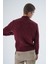 Erkek Bordo Dik Yaka Kısa Fermuarlı Yürütme Örgülü Yün Triko Örme Kazak TRIST-5344 4