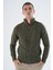 Erkek Haki Dik Yaka Fermuarlı Yarım Balıkçı Yün Triko Örme Kazak TRIST-5325 1