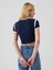 Kadın Lacivert Modern Rib Crop T-Shirt 5