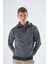 Erkek Antrasit Kamyon Yaka Jakarlı Üç Renkli Fermuarlı Yün Triko Örme Kazak TRIST-5340 1