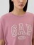 Kadın Pembe Organik Pamuk Gap Logo Oversized Boyfriend T-Shirt 3