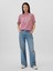 Kadın Pembe Organik Pamuk Gap Logo Oversized Boyfriend T-Shirt 4