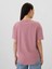 Kadın Pembe Organik Pamuk Gap Logo Oversized Boyfriend T-Shirt 5