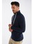 Lacivert Erkek Boru Yaka Saç Örgülü Triko Yün Kazak TRIST-5322 2