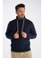 Lacivert Erkek Boru Yaka Saç Örgülü Triko Yün Kazak TRIST-5322 4