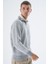 Erkek Gri Kamyon Yaka Jakarlı Üç Renkli Fermuarlı Yün Triko Örme Kazak TRIST-5340 2