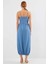 Kadın Mavi Ayarlanabilir Askılı Paçası Lastikli Slopet Elbise HZL24S-BD124921 4