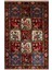 Bordo Temalı Çok Renkli Kare Bölme Geleneksel Çiçek Motif Desenli Vintage Dekoratif Halı 1947 1