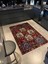 Bordo Temalı Çok Renkli Kare Bölme Geleneksel Çiçek Motif Desenli Vintage Dekoratif Halı 1947 2