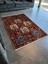 Bordo Temalı Çok Renkli Kare Bölme Geleneksel Çiçek Motif Desenli Vintage Dekoratif Halı 1947 3