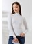Yarım Balıkçı Yaka Uzun Kol Kaşkorse Bluz 20535 Beyaz 3