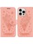 IPhone 16 Için Kılıf Pro Kart Yuvaları Flip Pu Deri Kapak Kabartma Gül Cüzdan (Yurt Dışından) 1