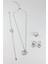 Taşlı Papatya Kalp Set 925 Ayar Gümüş 1