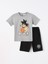 Bisiklet Yaka Dragon Ball Baskılı Erkek Çocuk Şortlu Pijama Takımı 1