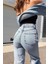 Oslo Açık Mavi Kar Yıkama Power Likralı Süper Yüksek Bel Salaş Paça Jeans Palazzo (Wide Leg) 2