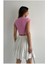 30528 Pamuk ve Modal Karışımlı Crop Top-Pembe 3