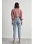 Heidi Kar Mavi Mom Jeans Likralı Yüksek Bel Mavi Kar Yıkamalı Mom Kot Pantolon Likralı Jean 4