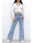Eliza Açık Mavi Kar Yıkama Power Likralı Süper Yüksek Bel Salaş Paça Jeans (1 Beden Büyük Alınız) 1