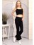 Miha Lina Tall Flare Siyah Ispanyol Jean Kot Pantolon 2024 3