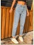 Zero Max Yüksek Bel Mavi Mom Jeans Likralı Esnek Kot Pantolon(1 Beden Büyük Alınız) 4