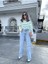 Lew 90's Kar Yıkama Mavi Likralı Süper Yüksek Bel Salaş Jeans Palazzo Pantolon 2024 3