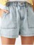 Butik Karaca Baggy Denim  Yazlık Şort Sönnet Patch Pocket Jasns Shorts In Light Indigo Kot 2