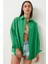 Oversize Basic Gömlek Canlı Yeşil 3