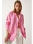 Oversize Basic Müslin Gömlek Açık Pembe 1