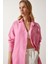 Oversize Basic Müslin Gömlek Açık Pembe 2