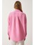 Oversize Basic Müslin Gömlek Açık Pembe 4