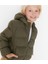Çocuk Su ve Rüzgar Geçirmez Kapüşonlu Coat Şişme Mont _haki 3
