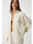 Oversize Basic Müslin Gömlek Açık Krem 5