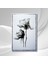 Tekli Dikey Kanvas Duvar Tablosu Siyah Beyaz Sanatsal Çiçek 3