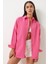 Oversize Basic Gömlek Koyu Pembe 1