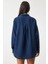 Oversize Basic Müslin Gömlek Lacivert 5