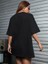 90S Rule Baskılı Siyah Oversize T-Shirt Salaş Boyfirend 3