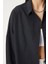 Oversize Basic Gömlek Siyah 5